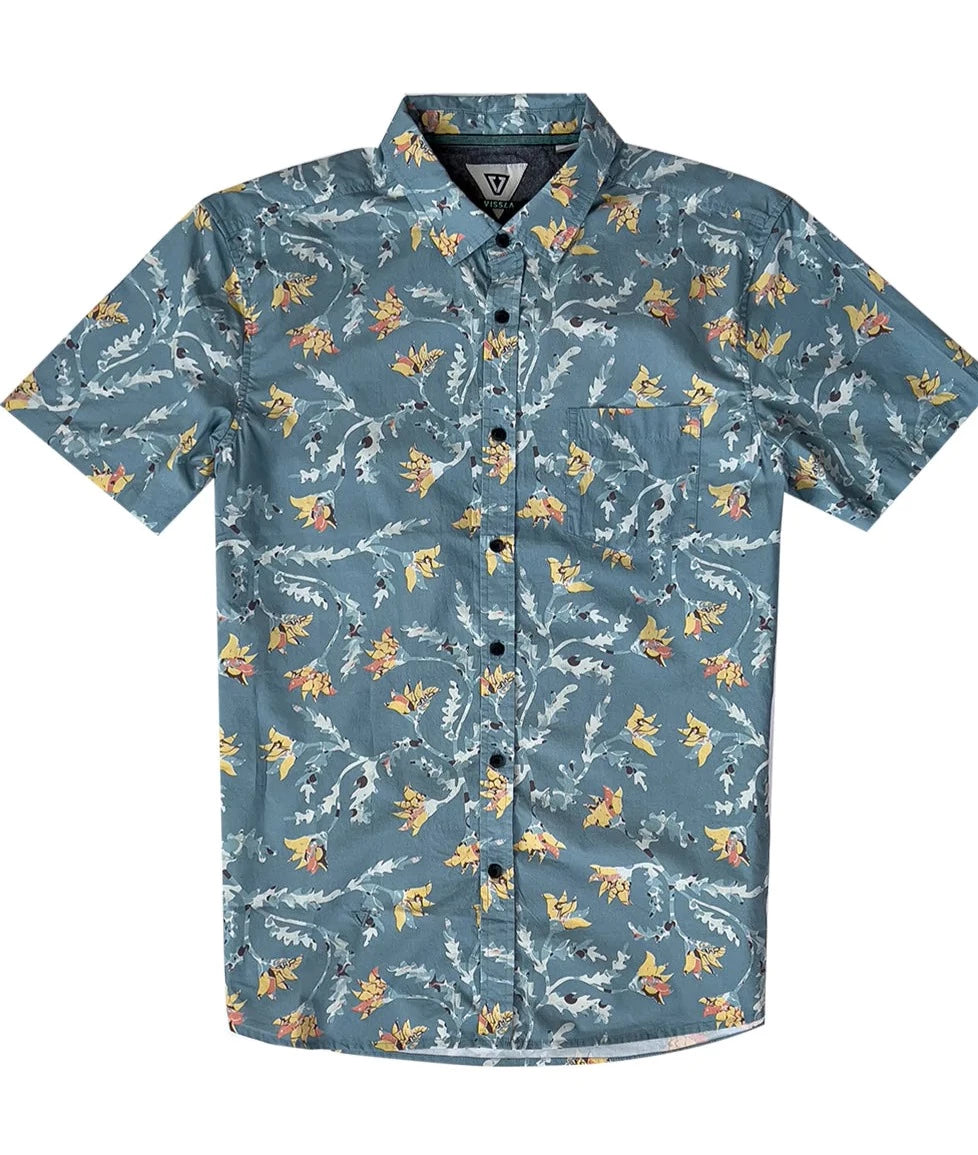 Vissla Sight Study Woven SS Shirt - Night Blue Mens Woven Shirt