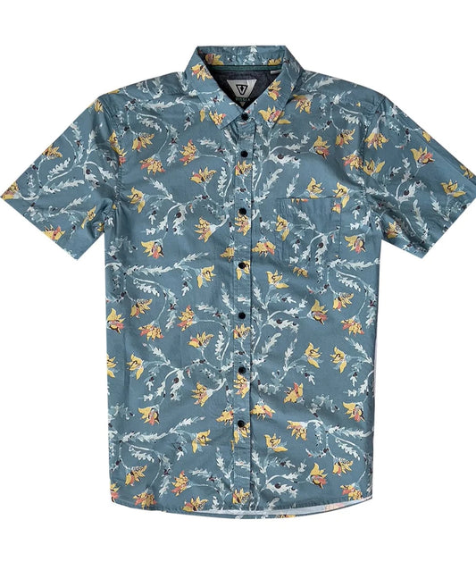 Vissla Sight Study Woven SS Shirt - Night Blue Mens Woven Shirt