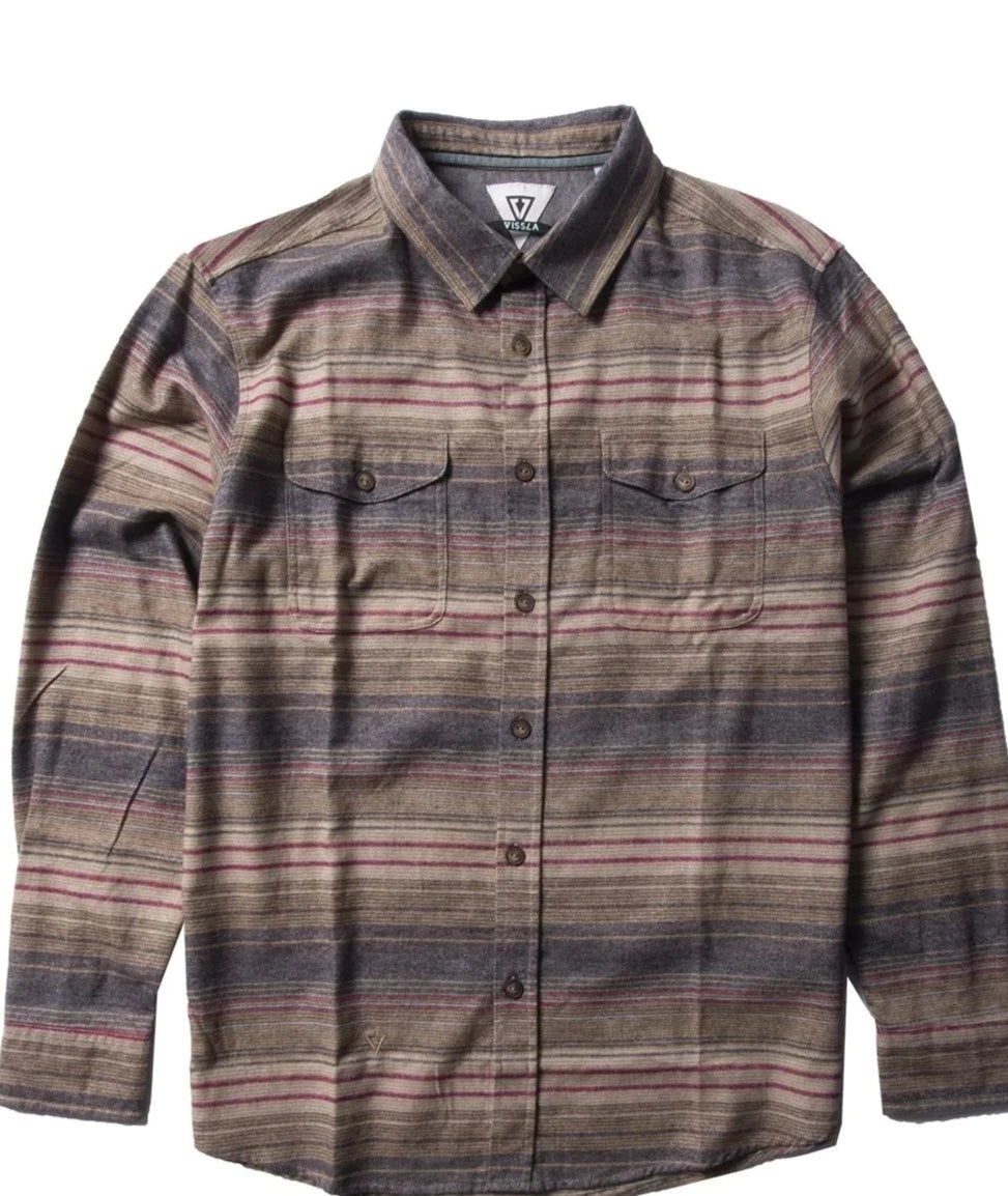 Vissla Central Coast LS Flannel Shirt - Kangaroo Tan Mens Woven