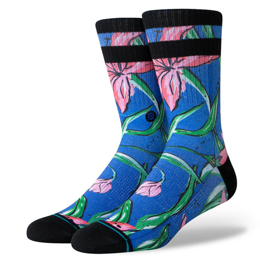 Stance Waipoua Floral Socks - Blue (Size: L) Socks