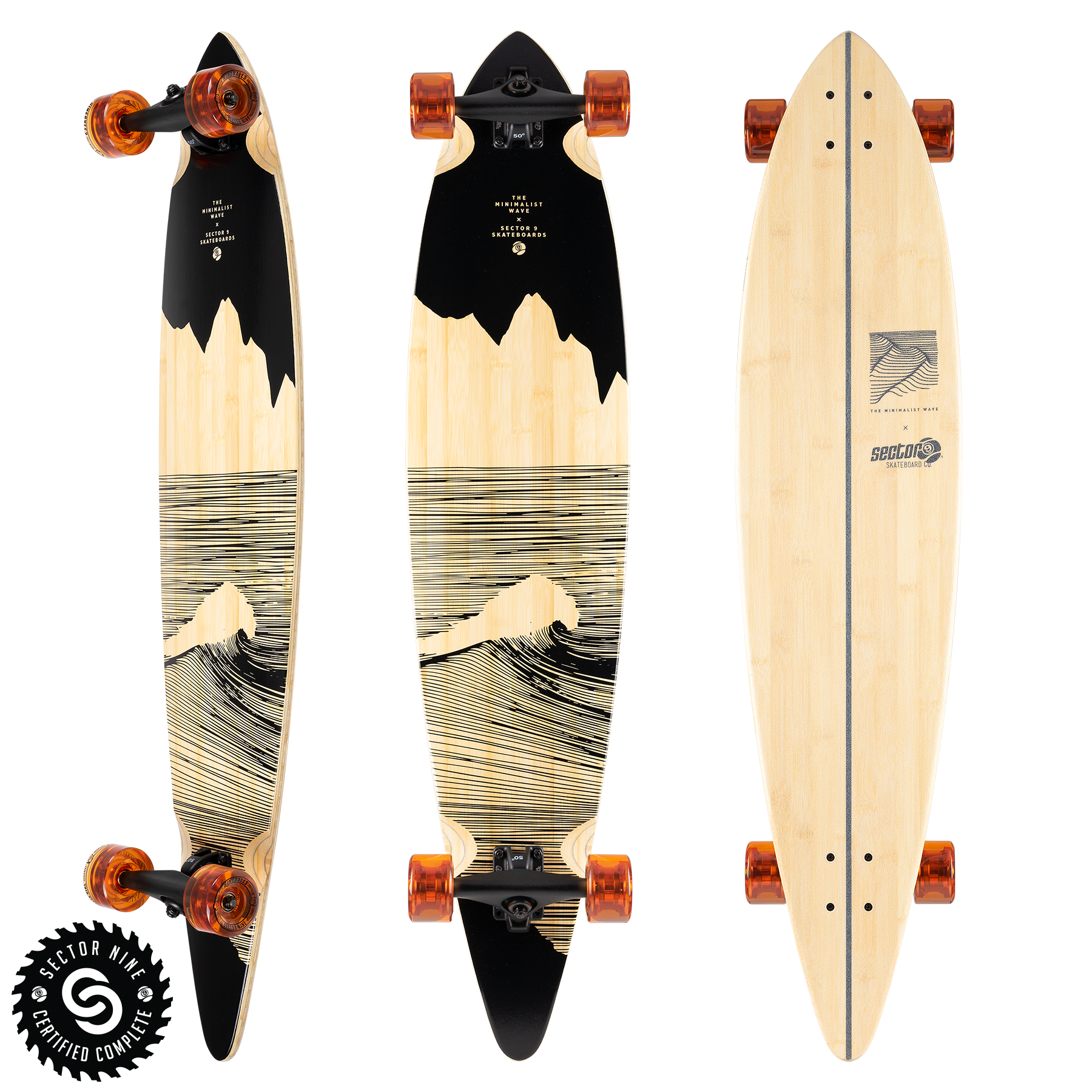 Sector 9 Bamboo Crag Maverick 44" Pintail Complete Longboard Skateboard Longboard Complete