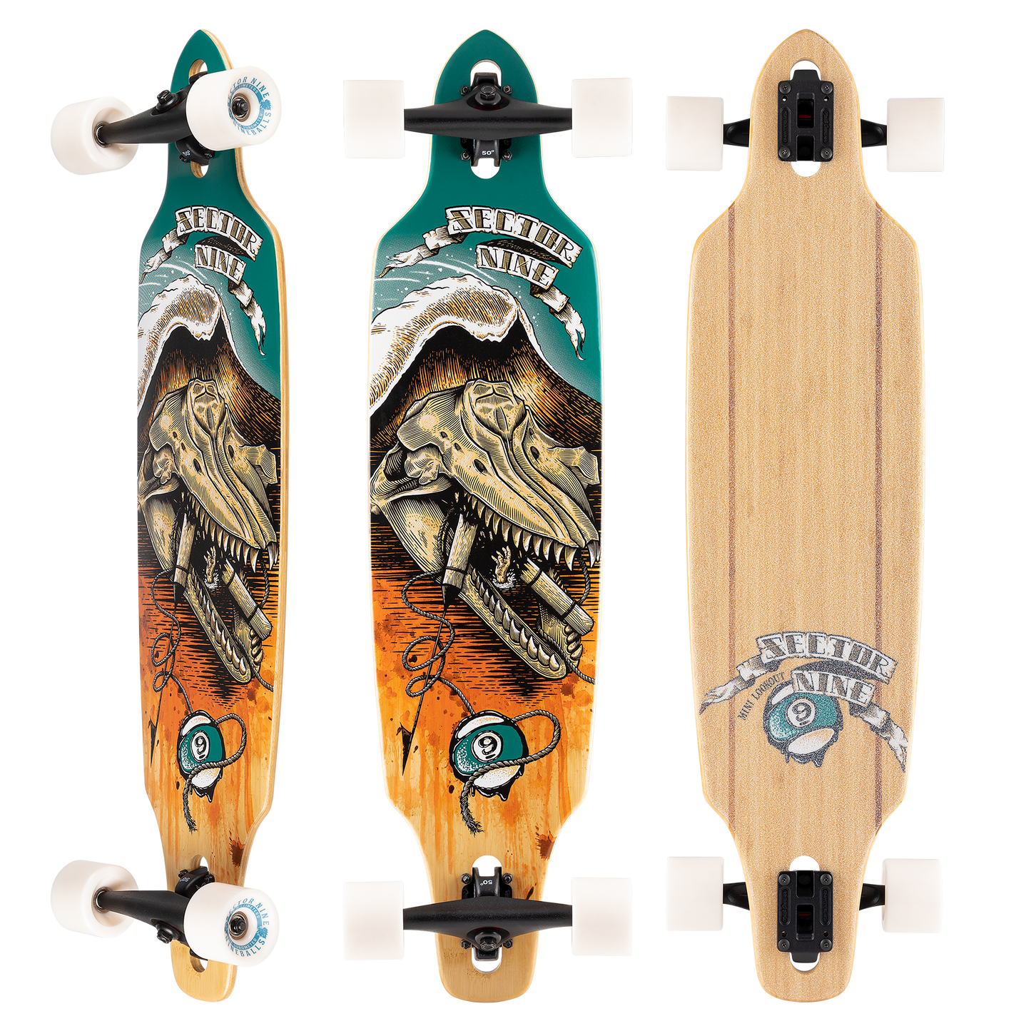 Sector 9 Mini Lookout Wreckage 37.5"x 9.25" Complete Longboard Skateboard Longboard Skateboard
