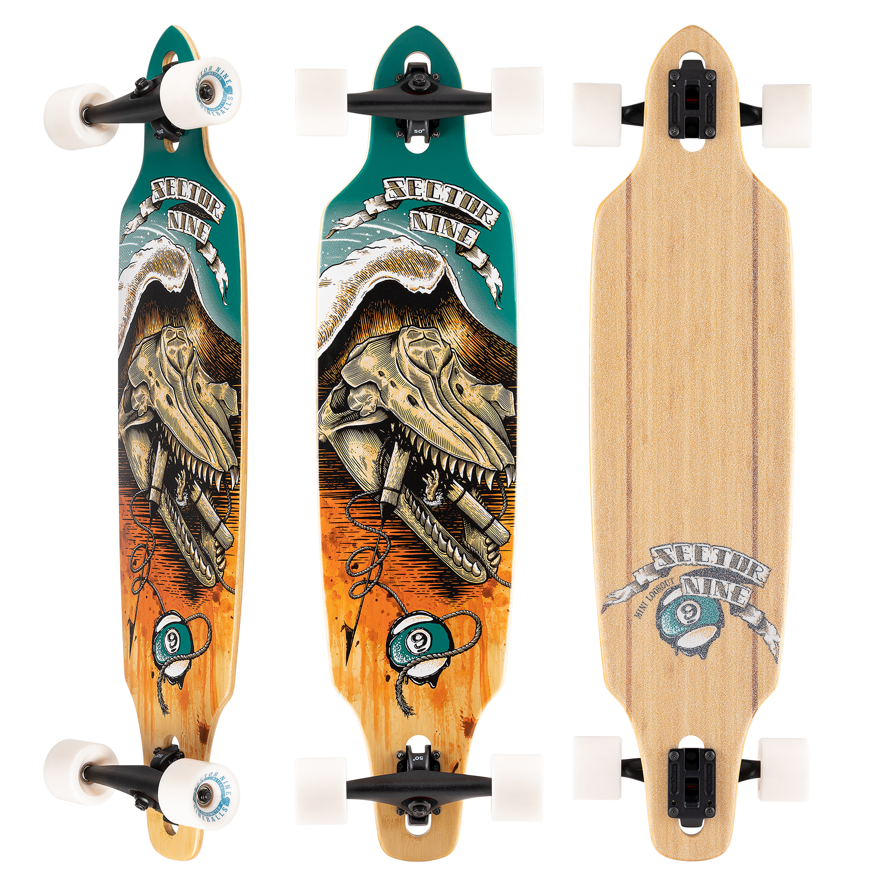 Sector 9 Mini Lookout Wreckage 37.5"x 9.25" Complete Longboard Skateboard Longboard Skateboard