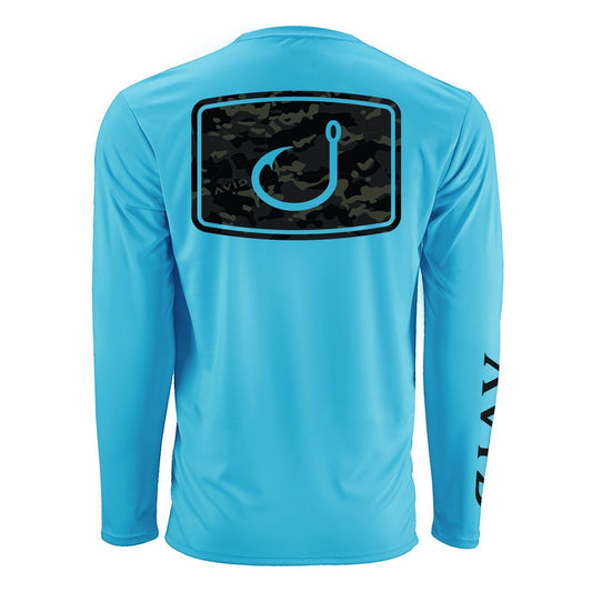 Avid Iconic Camo AVIDry 50+ UPF Sunshirt - River Blue Rashguard Sun Protection