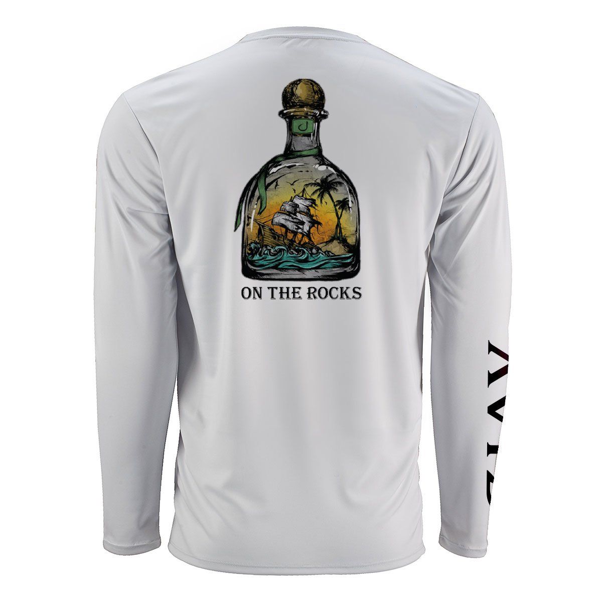 Avid On The Rocks AVIDry 50+ UPF Mens Sunshirt - Glacier Grey Rashguard Sun Protection