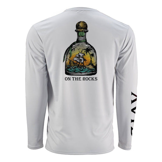 Avid On The Rocks AVIDry 50+ UPF Mens Sunshirt - Glacier Grey Rashguard Sun Protection