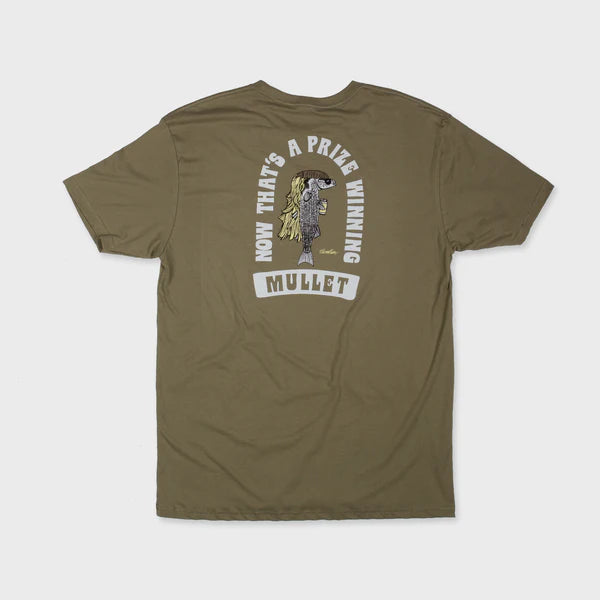Flomotion Winning Mullet Mens SS T Shirt - Light Olive Mens T Shirt
