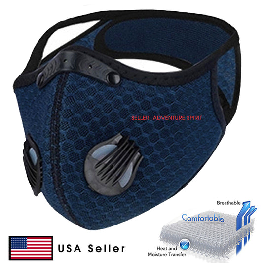 Blockade Navy Blue Protective Mask 3D Mesh Reusable with Filter Protective Mask