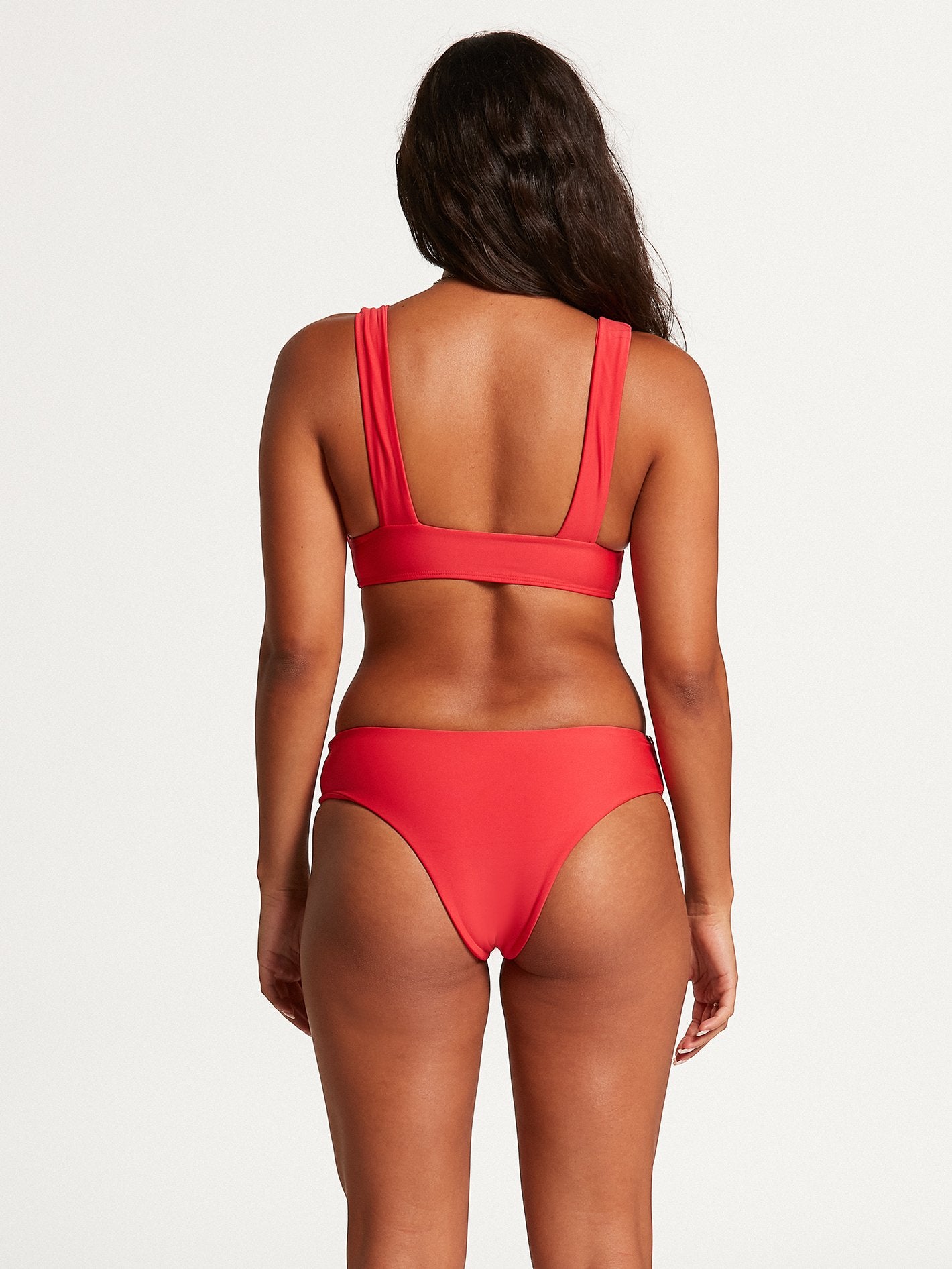 Volcom Simply Seamless Skimpy Bikini Bottom - True Red womens swimwear