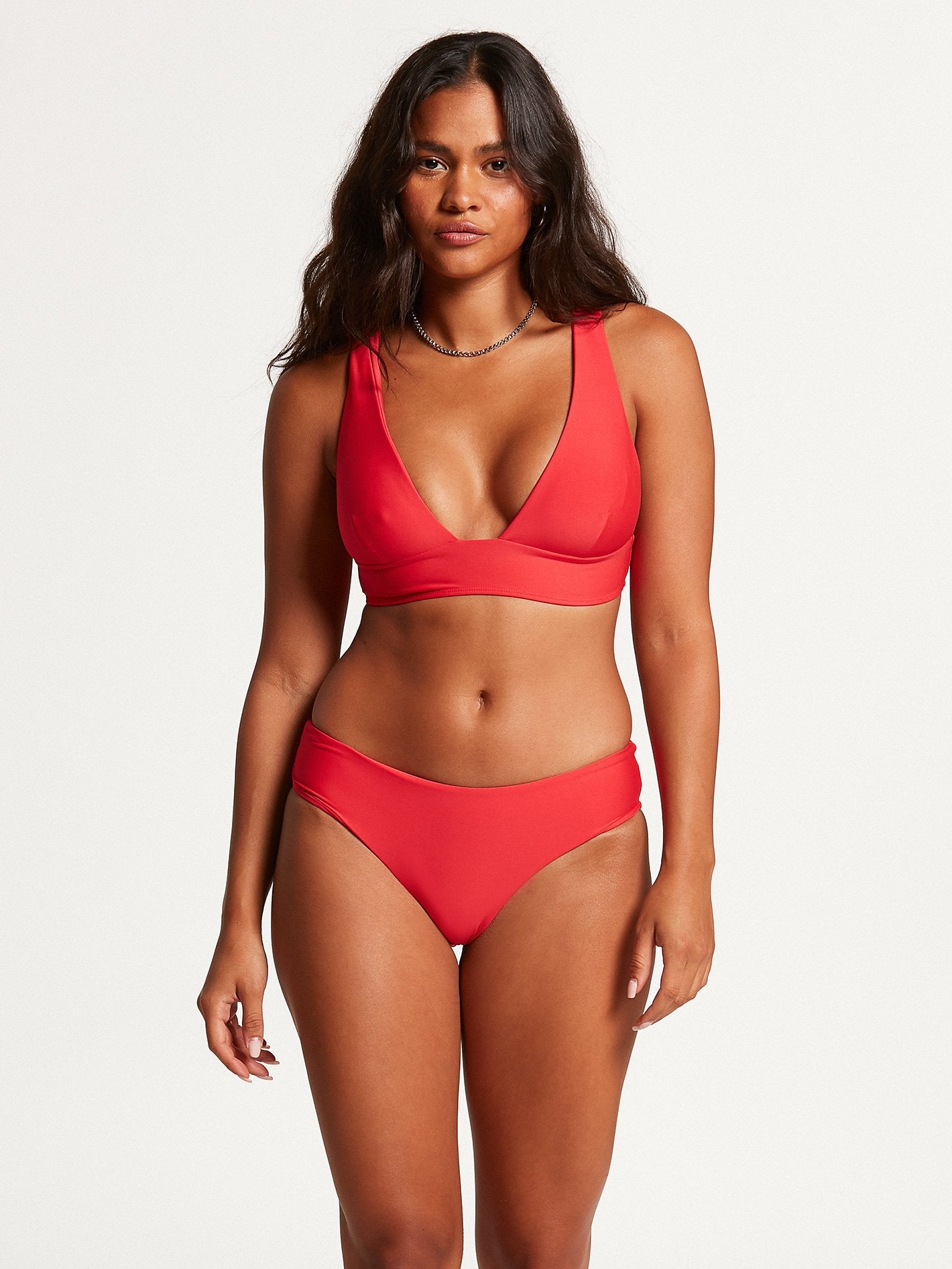 Volcom Simply Seamless Skimpy Bikini Bottom - True Red womens swimwear