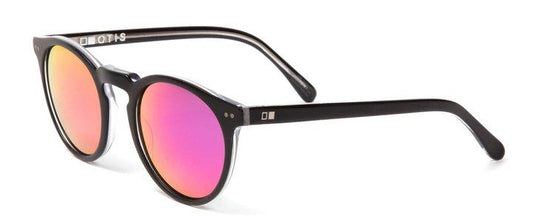 Otis Omar Reflect Sunglasses - Satin Black Clear Flash Mirror Pink Lense Sunglasses