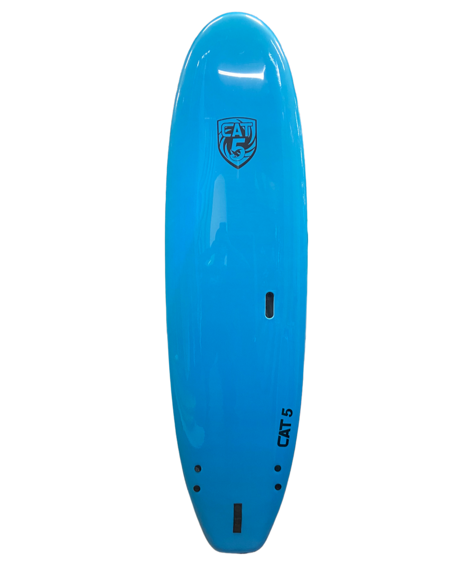 Cat 5 Soft Surfboard 8' Mega Wide Blue with Marble Bottom Softboard