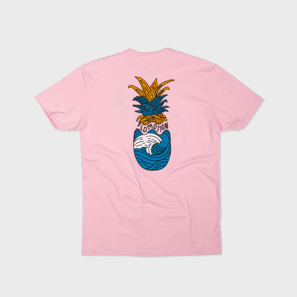 Flomotion Pineapple Wave Mens T Shirt - Light Pink Mens T Shirt
