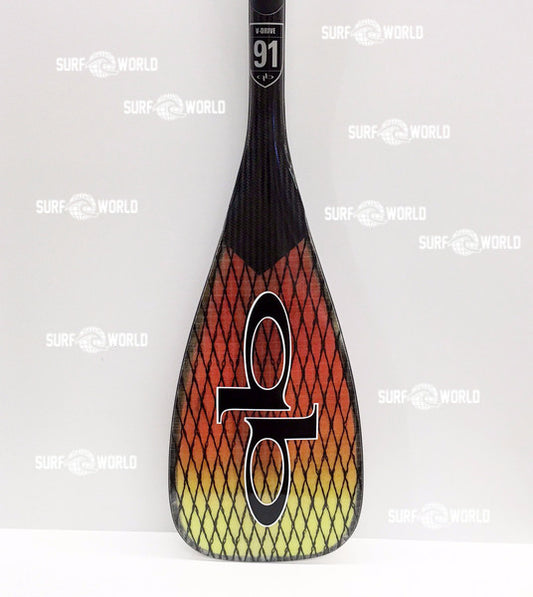 Quickblade V Drive Vector Net 91 Red Orange Fade Carbon Tapered Shaft SUP Paddle SUP Paddle