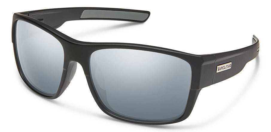 SunCloud Range Polarized Sunglasses - Matte Black Silver Lense Sunglasses blk mirror