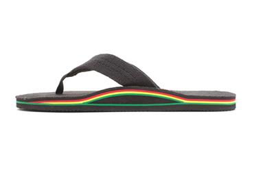 Rainbow Men's Hemp Black / Rasta Single Layer Arch Sandals RastaHMP Mens Footwear