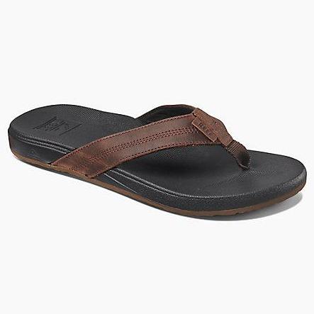 Reef Cushion Bounce Phantom LE Mens Sandals Leather Strap - Black Brown Mens Footwear