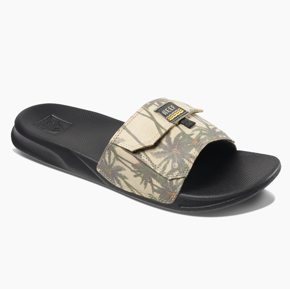 Reef Stash Slide Sandal - Tan Palm Mens Footwear