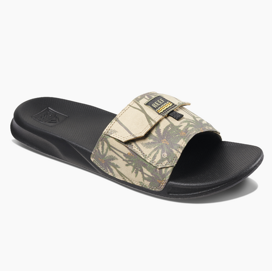 Reef Stash Slide Sandal - Tan Palm Mens Footwear