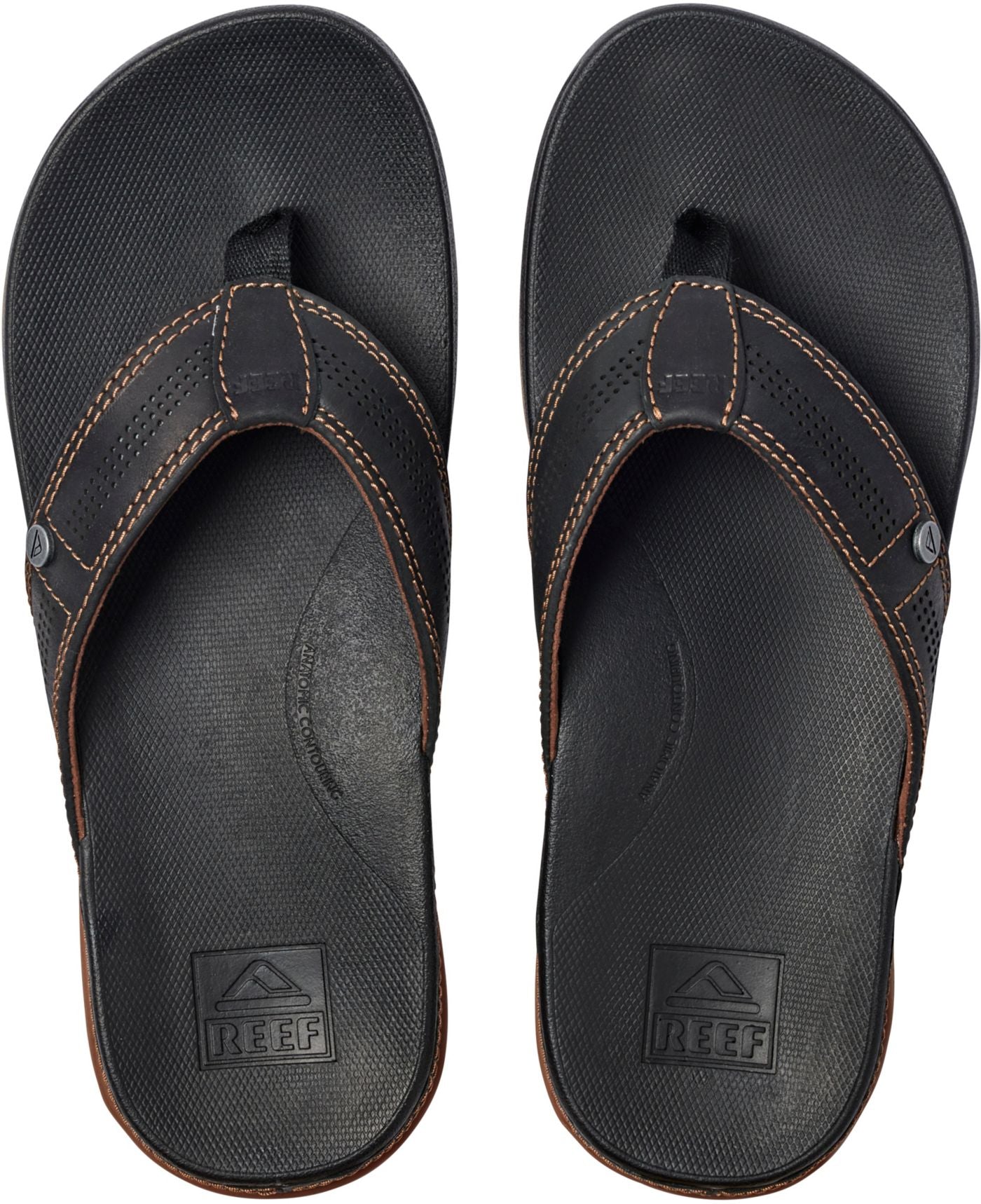 Reef Mens Cushion Bounce Lux Sandal - Black Brown Mens Footwear