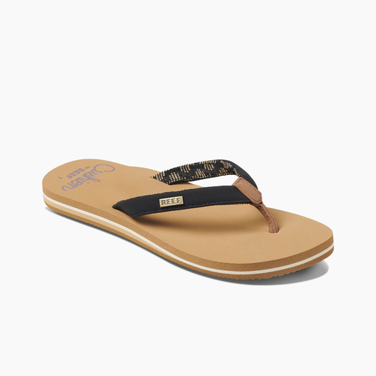 Reef Cushion Sands Women's Sandals - Black Tan Womens Footwear