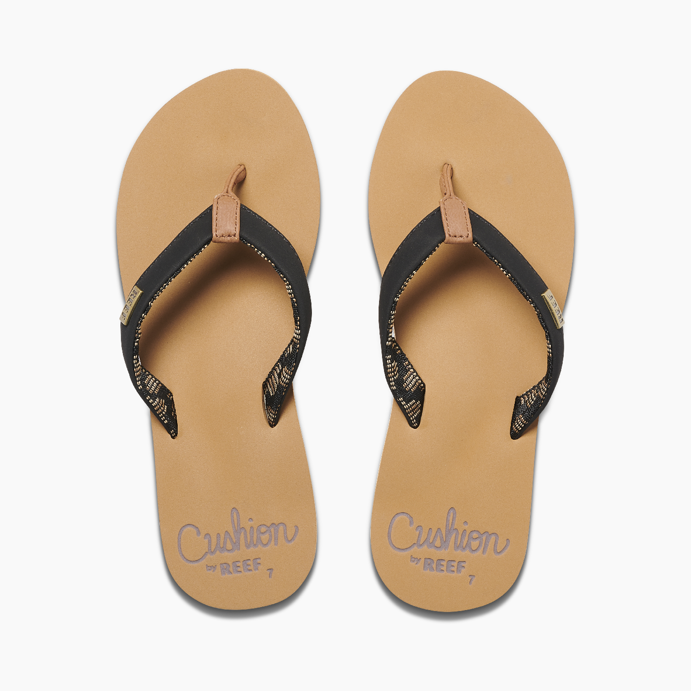 Reef Cushion Sands Women's Sandals - Black Tan Womens Footwear