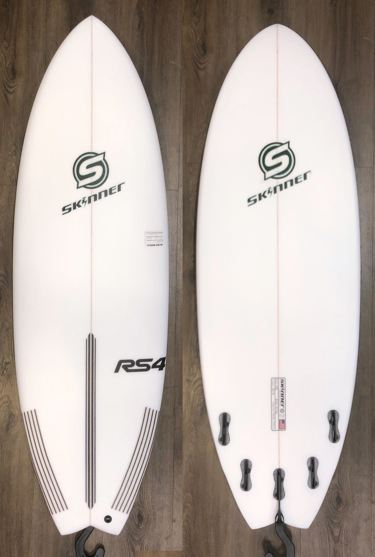 SOLD Skinner Surfboards 5'8 RS4 Fish 32.8 Liters 5 FCS2 Plugs Epoxy Surfboard