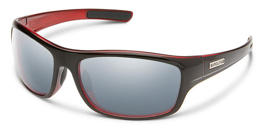 SunCloud Cover Polarized Sunglasses - Black Red Silver Mirror Lense