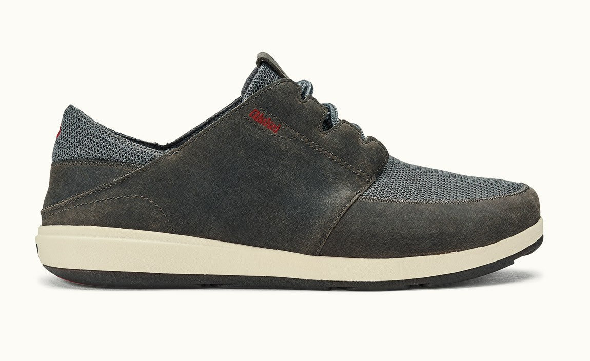 Olukai Makia Lace Men's Shoes - Charcoal Mens Footwear