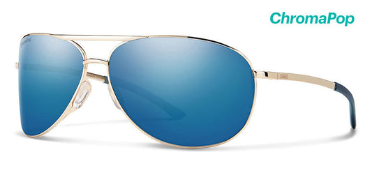 Smith Serpico 2 Chromapop Gold Polarized Blue Mirror Sunglasses Sunglasses