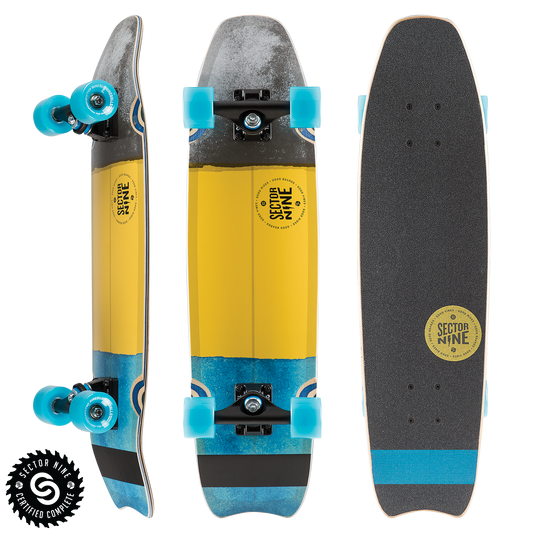 Sector 9 Shark Bite Complete Skateboard - Yellow Longboard Skateboard