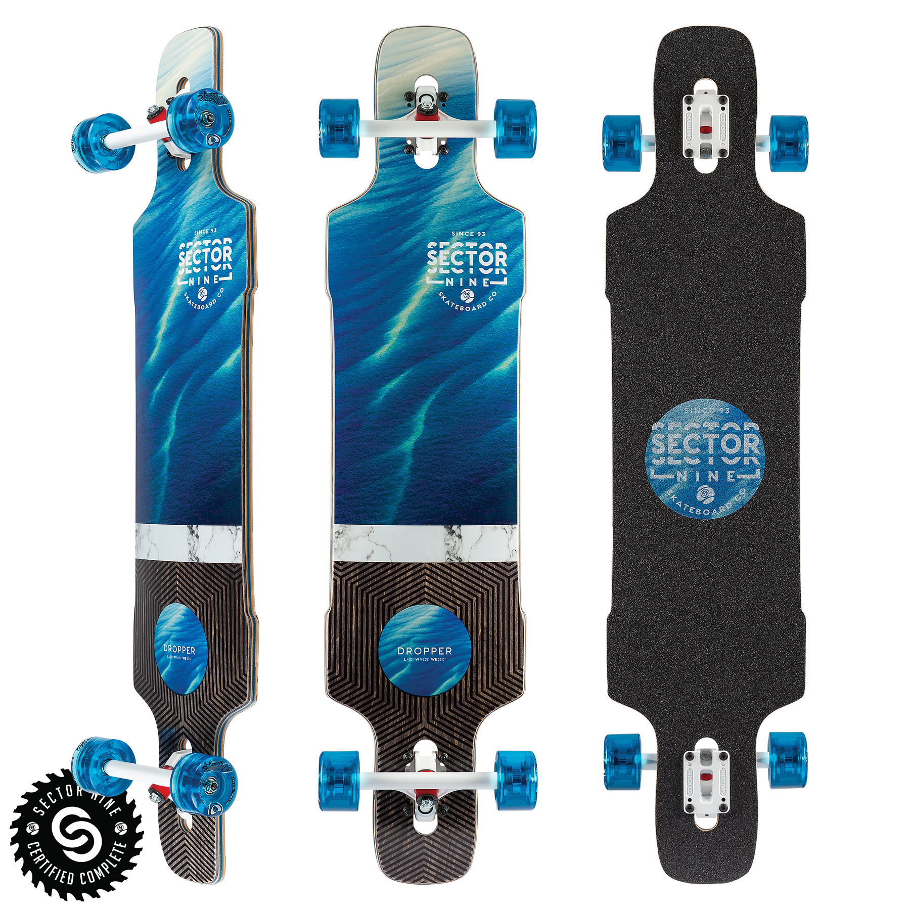 Sector 9 Shallows Dropper Complete Skateboard Longboard Skateboard