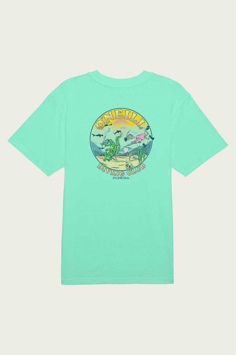 Oneill Diving Club Mens T Shirt - Mint- White Mens T Shirt Mint