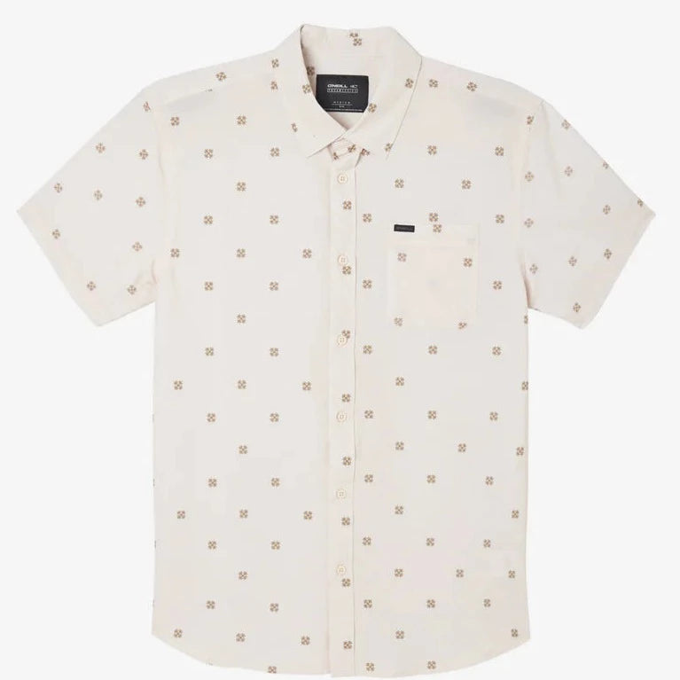 Oneill Trvlr traverse Button Down UPF 50+ Shirt - Cream Mens Shirt