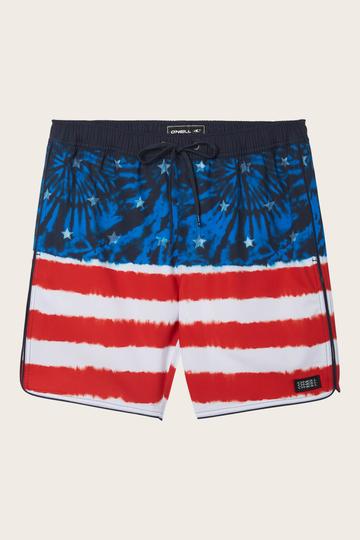 Oneill Yes Toucan American 17" Volley - Red White Blue 3 Mens Shorts
