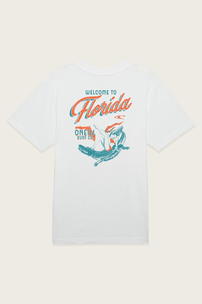 Oneill Welcome Florida Tee - White Mens T Shirt