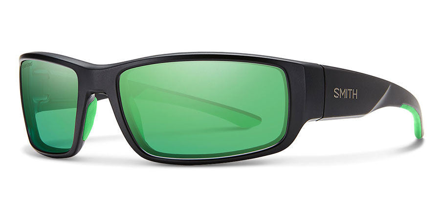 Smith Survey Matte Black Green Mirror Carbonic Polarized Lens Sunglasses Sunglasses