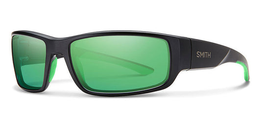 Smith Survey Matte Black Green Mirror Carbonic Polarized Lens Sunglasses Sunglasses
