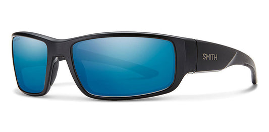 Smith Survey Matte Black Blue Mirror Carbonic Polarized Lens Sunglasses Sunglasses