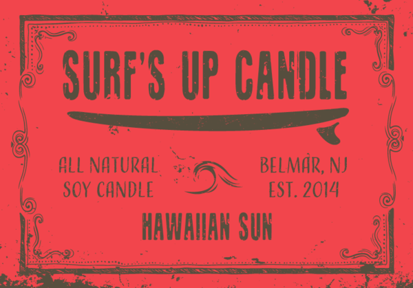 Surfs Up Candle 4oz Mason Jar Soy Candle - Hawaiian Sun Candle