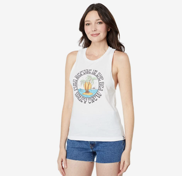 Salty Crew Dos Palms Muscle Tank - White Womens Tank