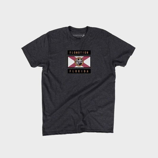 Flomotion State Pride Mens T Shirt - Charcoal Mens T Shirt
