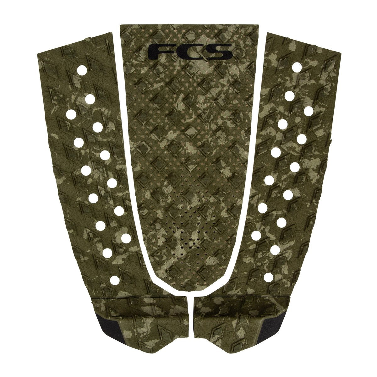 FCS T-3 Traction Pad 3 piece traction, designed to suit performance boards. Traction Pad Olive Fleck Camo