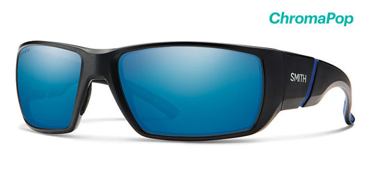 Smith Transfer Polarized ChromaPop Blue Mirror Sunglasses - Matte Black Sunglasses