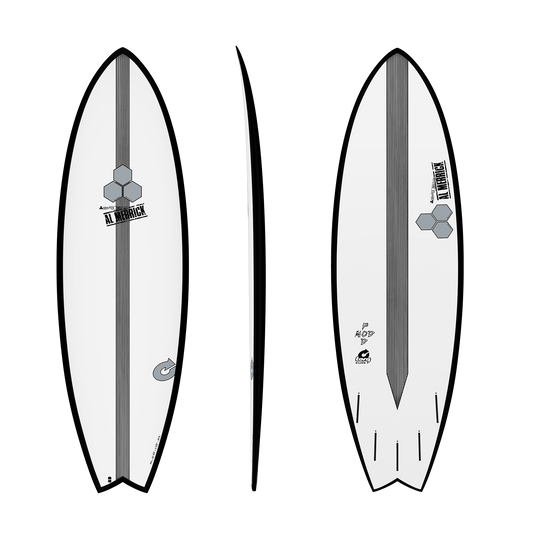 Torq Channel Islands Colab Al Merrick Pod Mod 5'6" Epoxy Surfboard - Black Rail Surfboard