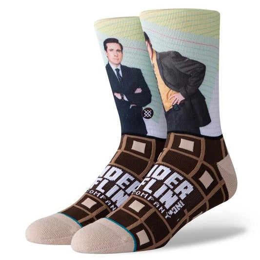 Stance Regional Manager The Office Socks - Brown L 9 -12 Socks