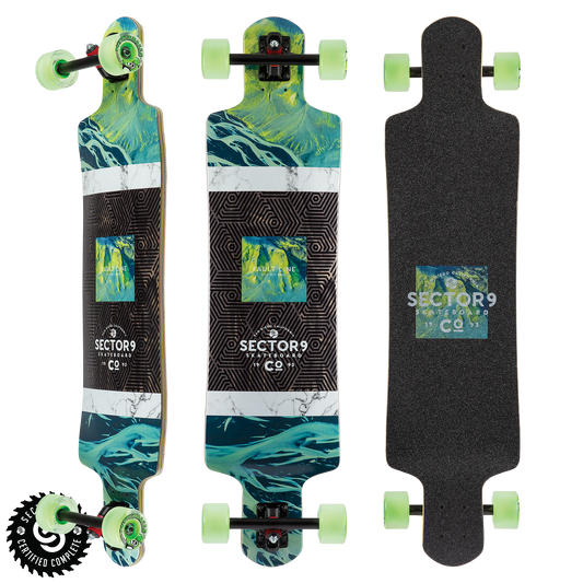 Sector 9 VALLEY FAULT LINE Drop Deck COMPLETE Skateboard Longboard Skateboard