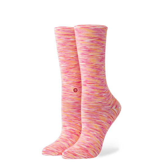 Stance Spacer Crew Womans Socks - Red (Size: M) Womens Socks