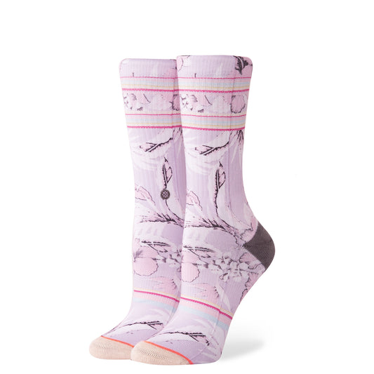 Stance Island Letter Crew Womans Socks - Purple (Size- M) Womens Socks