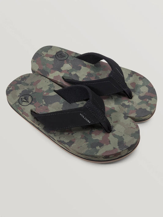 Volcom Victor Youth Sandals - Green Camo youth footwear